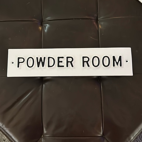 Hearth & Hand farmhouse “Powder Room” sign w/raised lettering & glazed finish - Picture 2 of 10